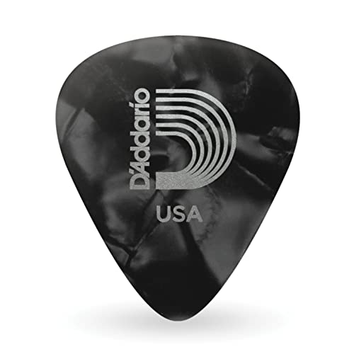 D'Addario Plektrum - Plektren Gitarre - Pearl Celluloid Guitar Picks - Gitarren Plektrum - 1CBKP6-25 - Black, Heavy - 25-Stück von Planet Waves