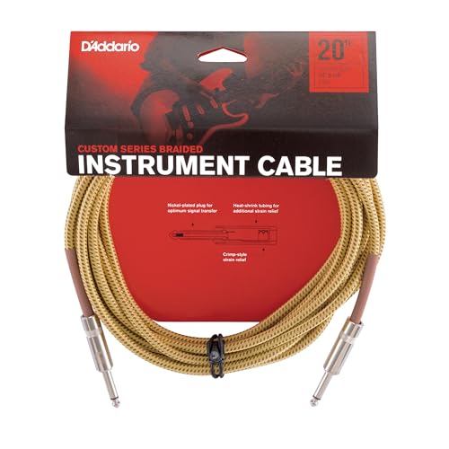 D'Addario Custom Series Instrumentenkabel mit Flechtschirm, Tweed, 6 m von Planet Waves