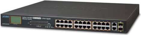 PLANET FGSW-2622VHP - Switch - nicht verwaltet - 24 x 10/100 (PoE+) + 2 x Kombi-Gigabit-SFP - an Rack montierbar - PoE+ (FGSW-2622VHP) von Planet