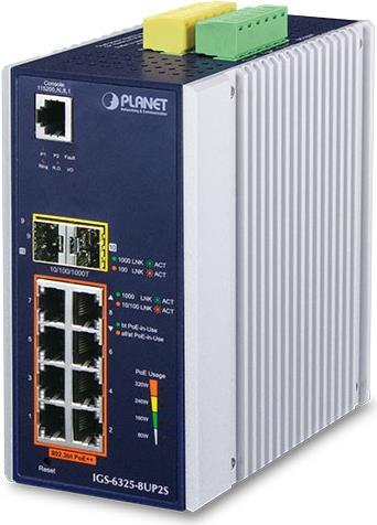 PLANET IGS-6325-8UP2S Netzwerk-Switch Managed Gigabit Ethernet (10/100/1000) Power over Ethernet (PoE) Schwarz - Edelstahl (IGS-6325-8UP2S) von Planet