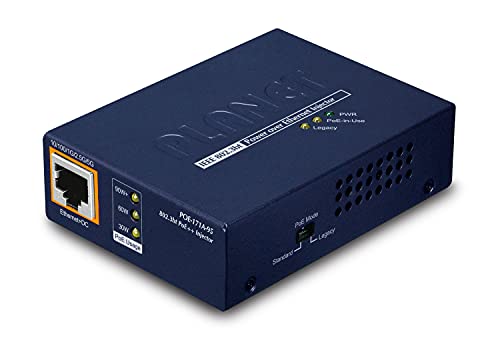 Planet Single-Port 10/100/1000Mbps 802.3BT Ultra PoE Injector, POE-171A-95 (802.3BT Ultra PoE Injector (95 Watts, Poh, Legacy Mode Support, PoE Usage LED) -W/External Power Adapter) von Planet