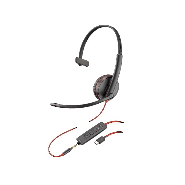 PLANTRONICS BLACKWIRE Headset C3215, Kabelgebunden, Mono, USB-C, Optimiert für Unified Communication von Plantronics