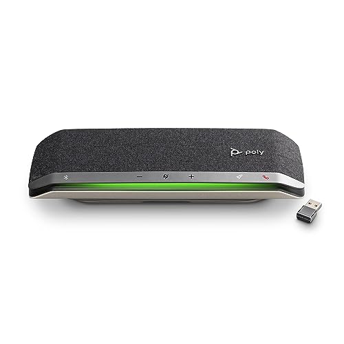 Poly Sync 40+ Intelligenter Konferenzlautsprecher – Flexible Arbeitsbereiche – Verbindung mit PC/Mac über BT600-Adapter oder mit Smartphone über Bluetooth – Kompatibel mit Teams, Zoom von Poly