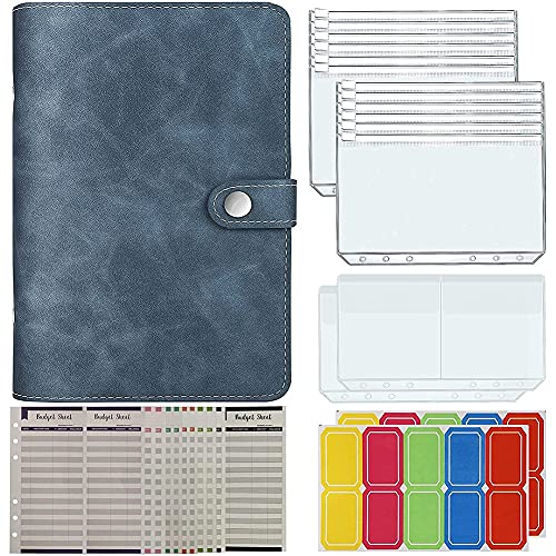 Plawee 29 StüCk A6 Budget Planner Organizer Budget Binder mit Geld UmschläGen,Geld Sparender Binder mit Beuteln Blau von Plawee