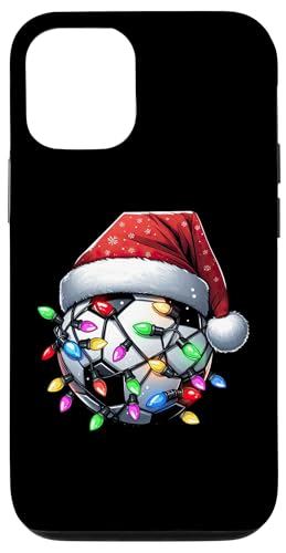 Hülle für iPhone 13 Pro Fußball-Weihnachtsmannmütze, Weihnachtsbeleuchtung, Jungen, Mädchen, Kinder von Play with Santa