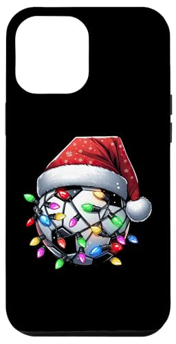 Hülle für iPhone 13 Pro Max Fußball-Weihnachtsmannmütze, Weihnachtsbeleuchtung, Jungen, Mädchen, Kinder von Play with Santa