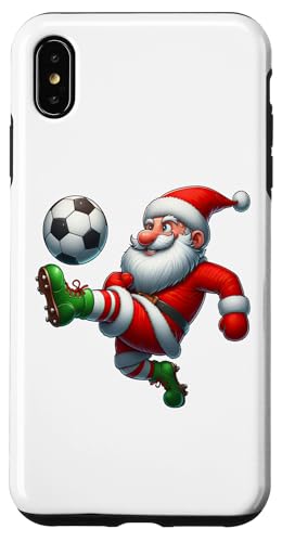 Hülle für iPhone XS Max Weihnachtsmann Fußballspieler Lustig Weihnachten Jungen Mädchen Kinder von Play with Santa