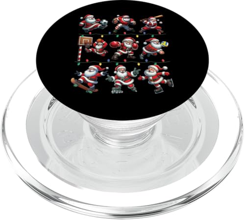 Sportliche Weihnachtsmann Weihnachtsbeleuchtung Xmas Jungen Mädchen Kinder PopSockets PopGrip für MagSafe von Play with Santa