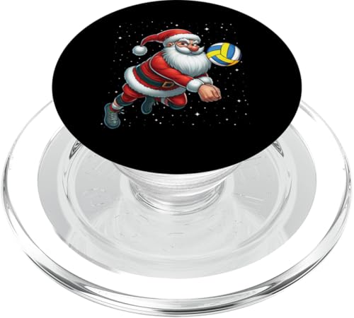 Weihnachtsmann Volleyballspieler Weihnachten Schnee Jungen Mädchen PopSockets PopGrip für MagSafe von Play with Santa