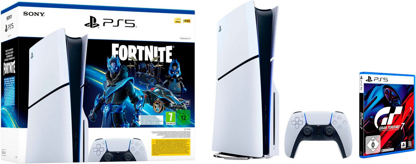 PlayStation 5 PS5 (Slim) Fortnite Cobalt Star + Gran Turismo 7 von PlayStation 5