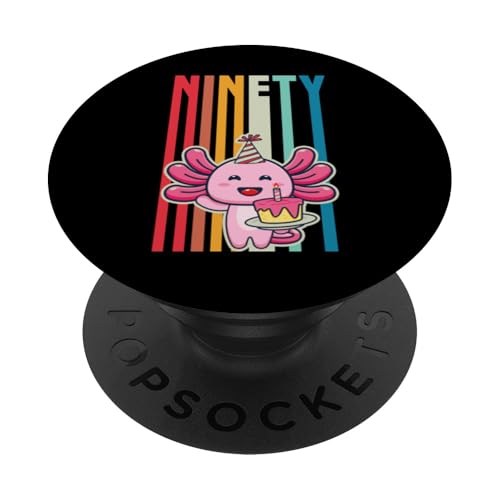 Happy Axolotl Geburtstagsparty 90 Jahre Geburtstag Axolotl Mädchen PopSockets Klebender PopGrip von Playful Pet Axolotl Theme Birthday Party Supplies