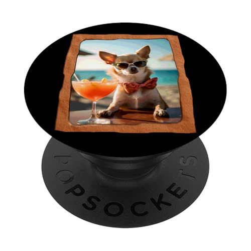 Chihuahua Beach Vibes Relax PopSockets Klebender PopGrip von Playful Summer Vibes Pet Relaxation Beach Life