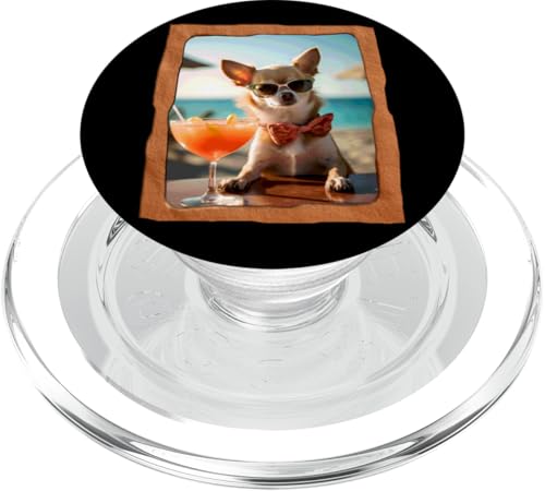 Chihuahua Beach Vibes Relax PopSockets PopGrip für MagSafe von Playful Summer Vibes Pet Relaxation Beach Life