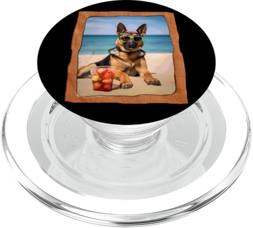 Chill Deutscher Schäferhund am Strand mit Sonnenbrille PopSockets PopGrip für MagSafe von Playful Summer Vibes Pet Relaxation Beach Life