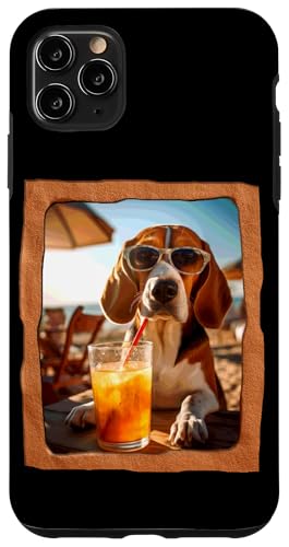 Hülle für iPhone 11 Pro Max Relaxed Beagle Sipping Eistee mit Sonnenbrille von Playful Summer Vibes Pet Relaxation Beach Life