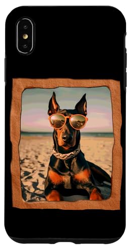 Hülle für iPhone XS Max Dobermann mit Sonnenbrille Beach Vibes von Playful Summer Vibes Pet Relaxation Beach Life