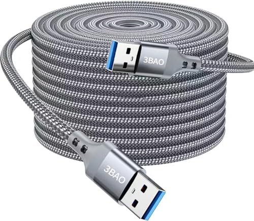 Ploiwue USB 3.0 Kabel 2M, 5Gbps Ultra High Speed, Nylon USB Kabel zu USB kompatiblen Festplatten, Kameras, Druckern, Laptops DVD usw（grey） von Ploiwue