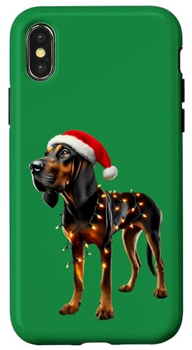 Hülle für iPhone X/XS Plott Hound Hund Weihnachtsmannmütze Weihnachtsbeleuchtung Besitzer Mama Papa von Plott Hound Dog Christmas Products