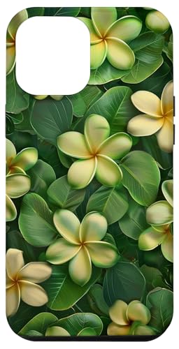 Hülle für iPhone 15 Plus Grüne Frangipani-Blumen, Plumeria-Blume, hübscher Garten von Plumeria Frangipani Flowers Hawaii Design