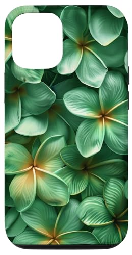 Hülle für iPhone 15 Pro Grüne Frangipani-Blumen, Plumeria-Blume, hübscher Garten von Plumeria Frangipani Flowers Hawaii Design