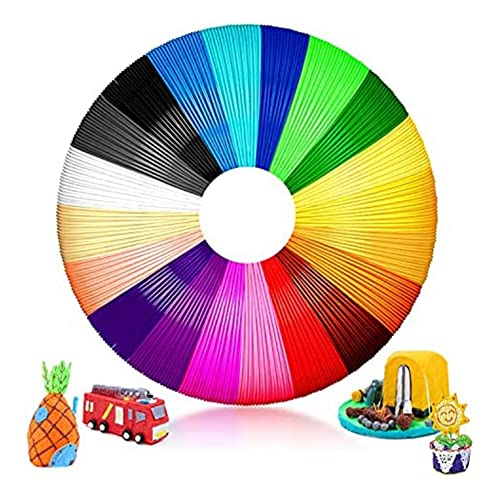 Pluuttiem 20 Stück 3D-Stift-Filament PCL Je 10 M – 3D-Stift PCL-Filament 1,75 mm für Niedrige Temperaturen, 3D-Kinderstift von Pluuttiem