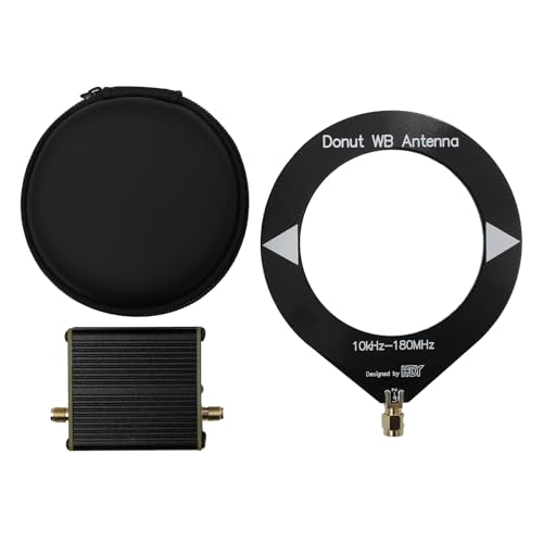 Pluuttiem Mini-Loop-Antenne, Verstärker mit Hoher Impedanz, 10 kHz–180 MHz, mit Konverter mit Niedriger Impedanz für Radio Walkie Talkie SDR, Langlebig, Einfache Installation von Pluuttiem