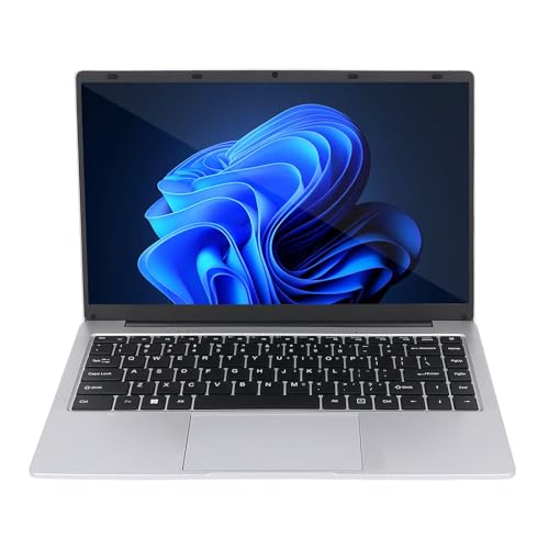 14-Zoll-Laptop, Wins 11 Pro-Notebook, Eingebauter Stereolautsprecher und Mikrofon, 8 GB LPDDR4 und 512 GB SSD, 2,4 G, 5 G WLAN, 5000 MAh Lithiumbatterie (EU-Stecker) von Plyisty