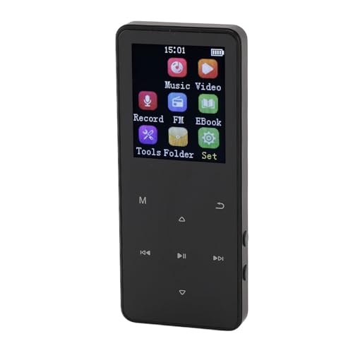 BT MP3-Player, HiFi-Musik mit HD-Lautsprechern, 15 Stunden Wiedergabe, 1,8-Zoll-Touchscreen, Tragbarer -Single-Loop-Musik- und Videoplayer (16GB) von Plyisty