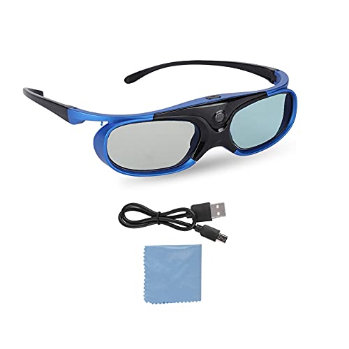 Plyisty 3D-Brille, Universal Active Shutter 3D-Brille DLP Link Wiederaufladbare 3D-Projektor-3D-Brille für die meisten 3D-DLP-Projektoren - //Epson//usw. von Plyisty