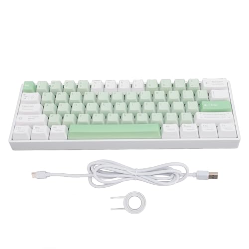 Plyisty 60% Mechanische Gaming-Tastatur, Ultrakompakte -Tastatur mit 61 Tasten und Roten Schaltern, Computertastatur mit RGB-Hintergrundbeleuchtung, Kabellos 2,4 G/BT/Typ C Verkabelt von Plyisty