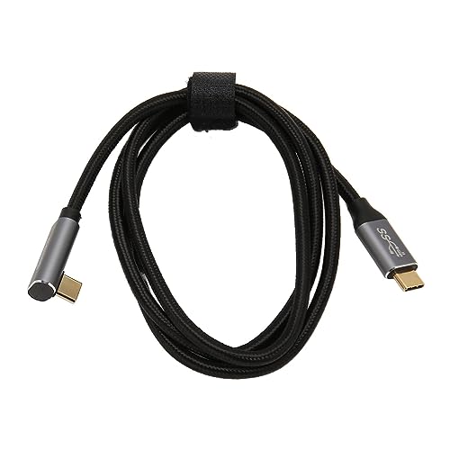 Plyisty 90-Grad-Kabel, 100 W, USB 3.1 Gen2, 10 Gbit/s, 4K, 60 Hz, Rechtwinkliges Datenkabel Vom Typ C auf Typ C für Steam Deck, VR Link, PD100 W Schnellladung (200cm) von Plyisty