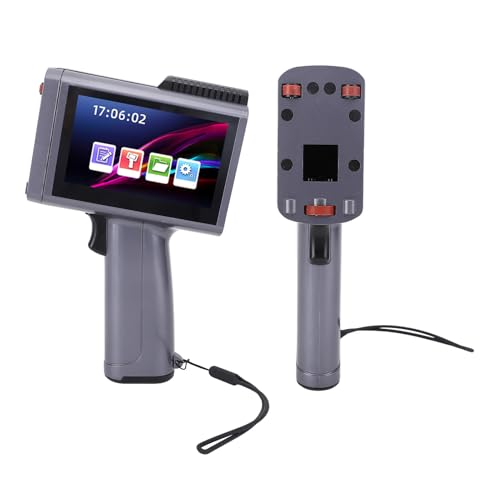 Plyisty Handheld -Tintenstrahldrucker, Tragbarer Handheld -Drucker mit Tintenpatrone, 0,5 -Zoll -Druckhöhe, für Text, Barcode, QRCode, Zähler, Stapelnummer, Datumscodierer (EU-Stecker von Plyisty