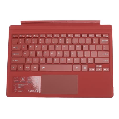 Plyisty Magnetische Kabellose Bluetooth-Tastatur, Tragbare Wiederaufladbare Tastatur mit Multi-Touch-Touchpad, Bunte Hintergrundbeleuchtung, für Pro 3 4 5 6 7 (Rot) von Plyisty