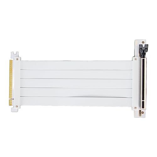 Plyisty PCIE 4.0 X16 Riser-Kabel, 128 Gbit/s Hochgeschwindigkeits-90-Grad-flexible Erweiterungskarte für GPUs der RTX 40-Serie und RX 7000-Serie (White) von Plyisty