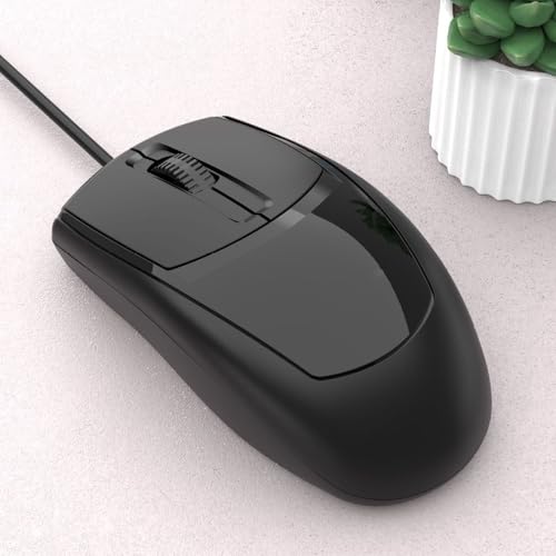 Plyisty USB-Kabelmaus, Ergonomische Schnurgebundene Computermaus, 1200 DPI Optische Laptop-Maus, Silent-Click-Gaming-Maus, Schnurgebundene Maus für das Büro zu Hause von Plyisty