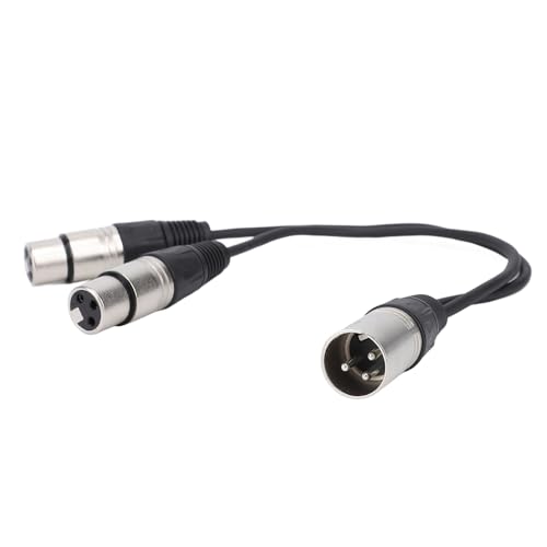 Plyisty XLR-Splitterkabel, 3-poliger XLR-Stecker auf Dual-XLR-Buchse, Patch-Y-Kabel, Symmetrisches Mikrofon-Splitterkabel, für Mixer, Leistungsverstärker (1PC) von Plyisty