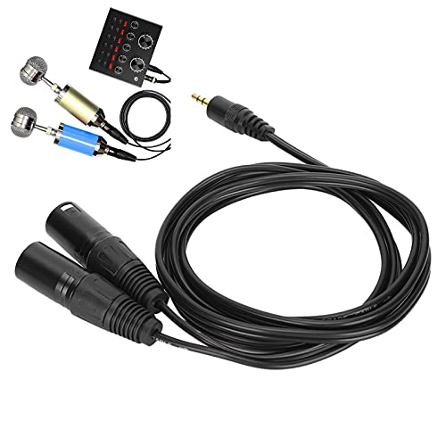 XLR-Kabel Stecker auf Stecker, 2 XLR auf 3,5 Mm 1/8 Zoll TRS-Klinke Stereo-Y-Splitter-Kabel, 1,5 M/4,9 Fuß Unsymmetrisches XLR auf 1/8 Zoll Audio-Mikrofonkabel von Plyisty