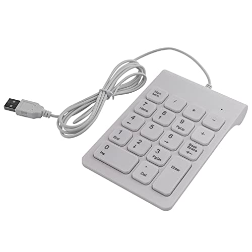 Pmandgk USB-Kabel, kabelgebunden, Ziffernblock, 18 Tasten, für Rechnung, Laptop, Windows, Notebooks, Tablets, PC (weiß) von Pmandgk