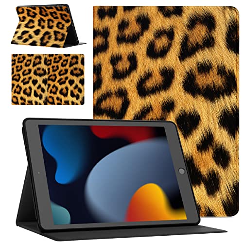 Pnakqil Tablet Hülle für Samsung Galaxy Tab A8 10.5 Zoll ablette Ultra Dünn Flip Schutzhülle Rücken Schwarz Weiches TPU PU Leder mit Standfunktion Stoßfest Multi-Winkel Verstellbar -Leopard-4 von Pnakqil