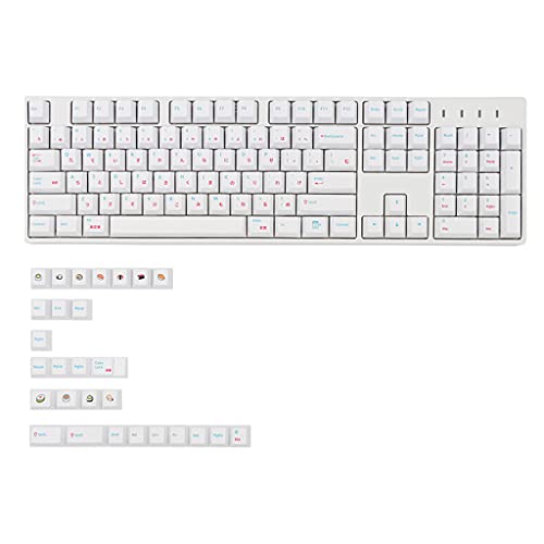 Pnuokn 132 Tasten/Set Cherry Profile Keycap für mechanische Tastatur, PBT Dye Subbed Sushi für Tastenkappen mit 1,75U 2U Shift 7U Spac von Pnuokn