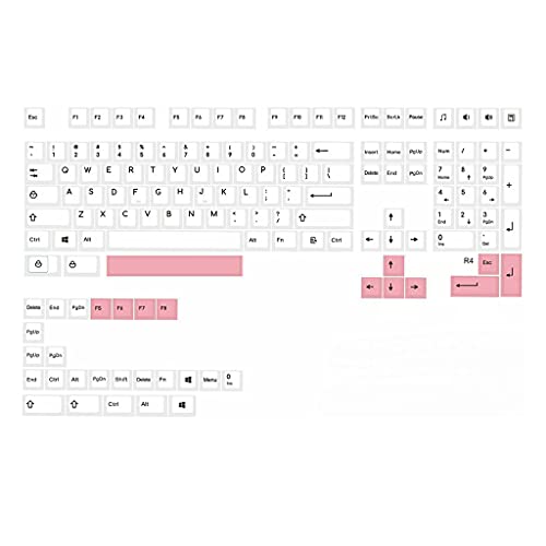 Pnuokn 143 Stück PBT-Tastenkappen Cherry Profile DYE-SUB für Cherry MX Switch, mechanische Tastatur, minimalistisch, Weiß, Rosa, Blau, Lila von Pnuokn