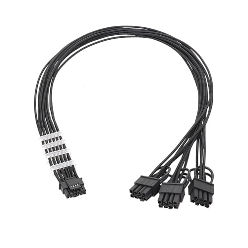 Pnuokn 16 AWG schwarzes Modular-Netzteilkabel wandelt 8 Pin x 3 in 12 + 4 Pin für RTX40 GPU-Grafikkarten Modulare Netzteilkabel von Pnuokn