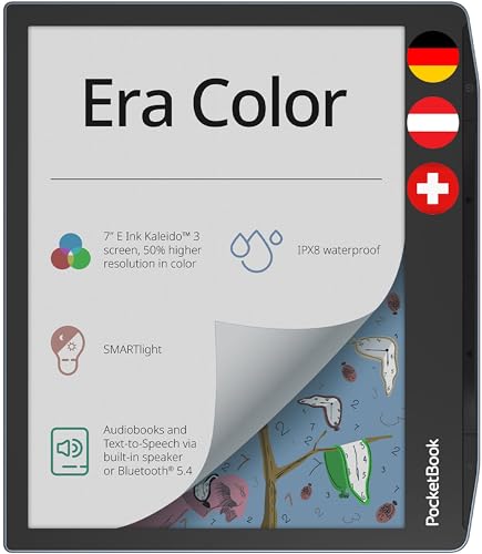 PocketBook e-Book Reader 'Era Color' (deutsche Version) 32 GB Speicher, 17.8 cm (7 Zoll) E-Ink Kaleido 3 Farb-Touchscreen, SMARTlight Hintergrundbeleuchtung, Wi-Fi, Bluetooth Stormy Sea von PocketBook