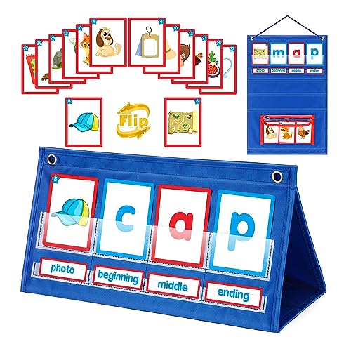 CVC Word Builder Desktop Pocket Chart Zeltkarten Set Phonics Games Rechtschreibspielzeug Für Kid Age 5 6 7 8 von Pocoiau