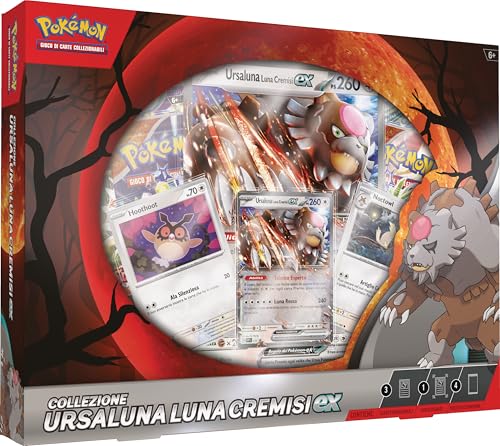 Pokémon TCG – Ursaluna Moon Purpur Ex-Kollektion (eine holografische Promokarte, zwei holografische Karten, eine riesige holografische Karte und vier Booster-Packs) von Pokémon