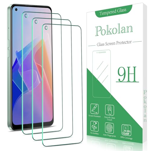 Pokolan 3 Stück Schutzfolie für OPPO Reno 8 5G, Reno 8 lite 5G, Frei von Kratzern, 9H Härte, HD Displayschutzfolie, 0.33mm Ultra-klar, Blasenfrei, Ultrabeständig von Pokolan