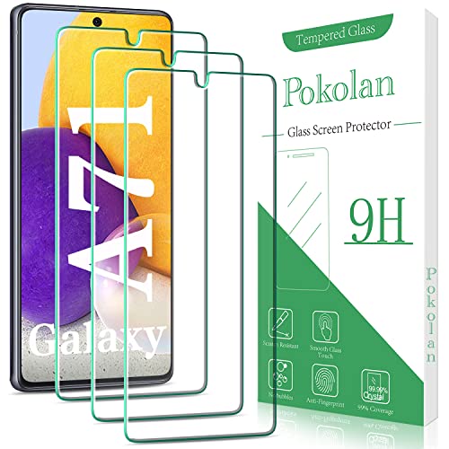 Pokolan 3 Stück Schutzfolie für Samsung Galaxy A71, Frei von Kratzern, 9H Härte, 0.33mm Ultra-klar Displayschutzfolie, Blasenfrei, Einfacher Montage von Pokolan