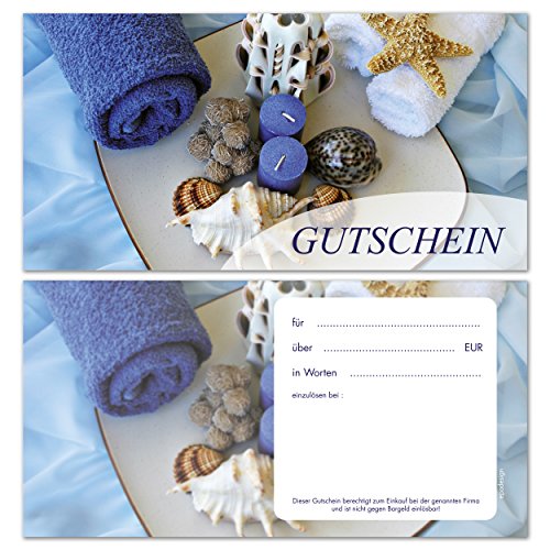 25 Geschenkgutscheine für Kunden, DIN lang - Wellness Seestern - Gutscheinkarten - Gutschein [GS-52] von Pokornys