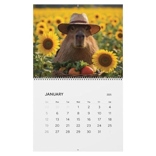 Calendar 2025 | Wall Calendar 2025 | Capybara Wall Calendar | 2025 Wall Planner | 12 Month Wall Calendar | Cute Capybara Calendar | Novelty Year Planners For Home & Offices Wall Decoration von Pokronc