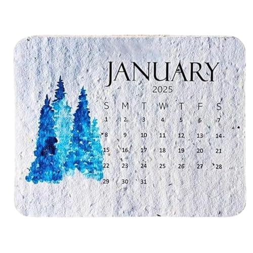 Kalender 2025, Tischkalender, Schreibtischkalender, einzigartiges Design, Zeitmanagement, Papiermaterialien, Weiß, 12 cm, für Schlafzimmer, Schlafsaal, Büro von Pokronc